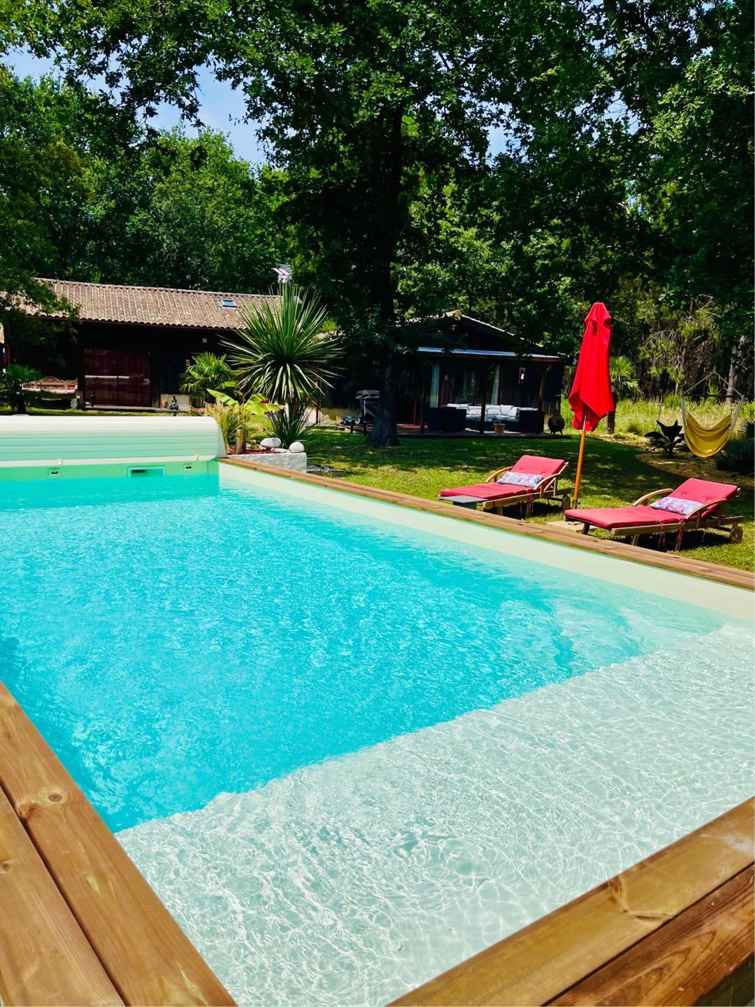 Hacienda De La Canopee Avec Piscine Chauffee Au Sel Hourtin Εξωτερικό φωτογραφία